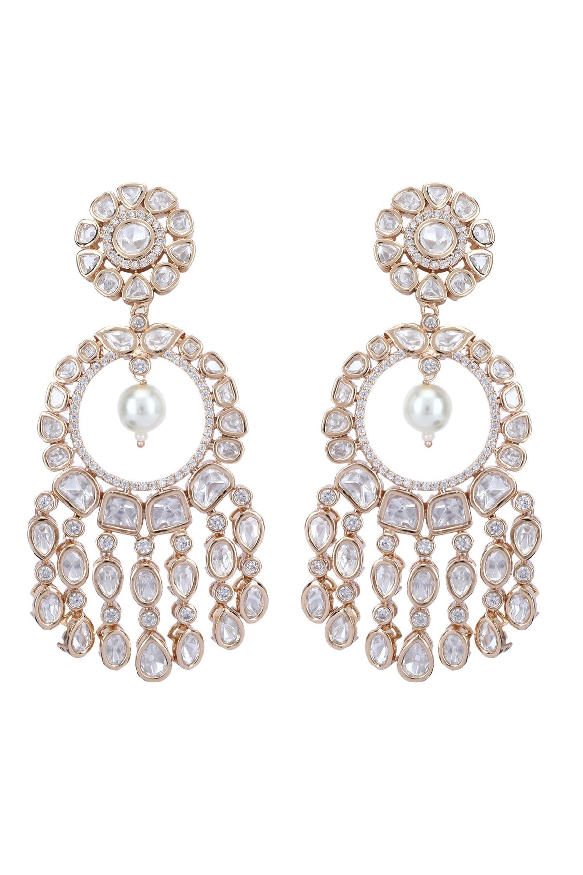 Kundan Embellished Cutwork Earrings 