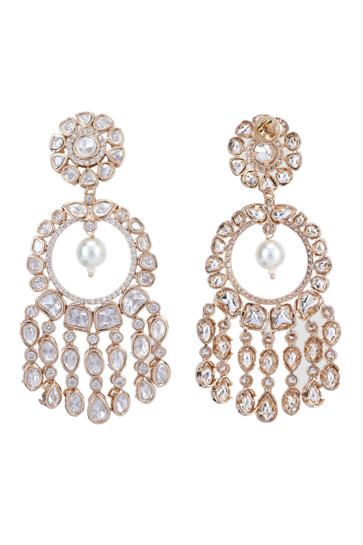 Kundan Embellished Cutwork Earrings 