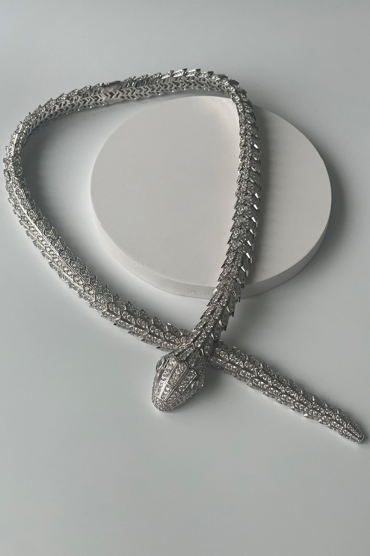 Snake Zircon Studded Necklace 