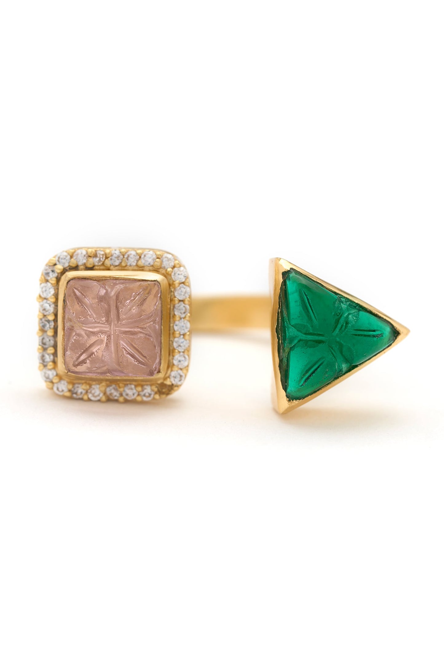 Rumeli Carved Stone Embellished Ring 