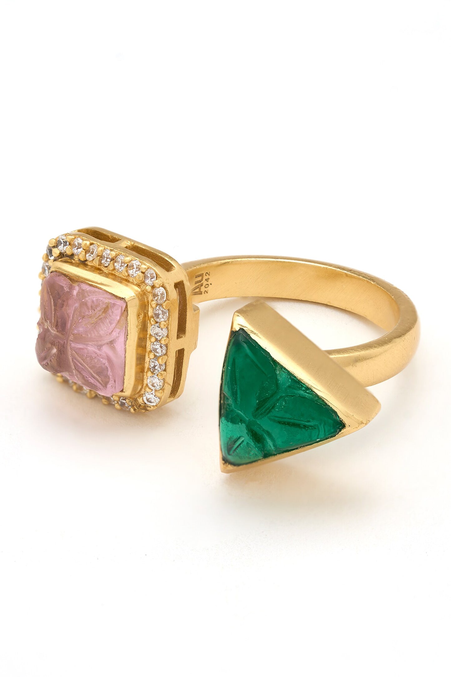 Rumeli Carved Stone Embellished Ring 