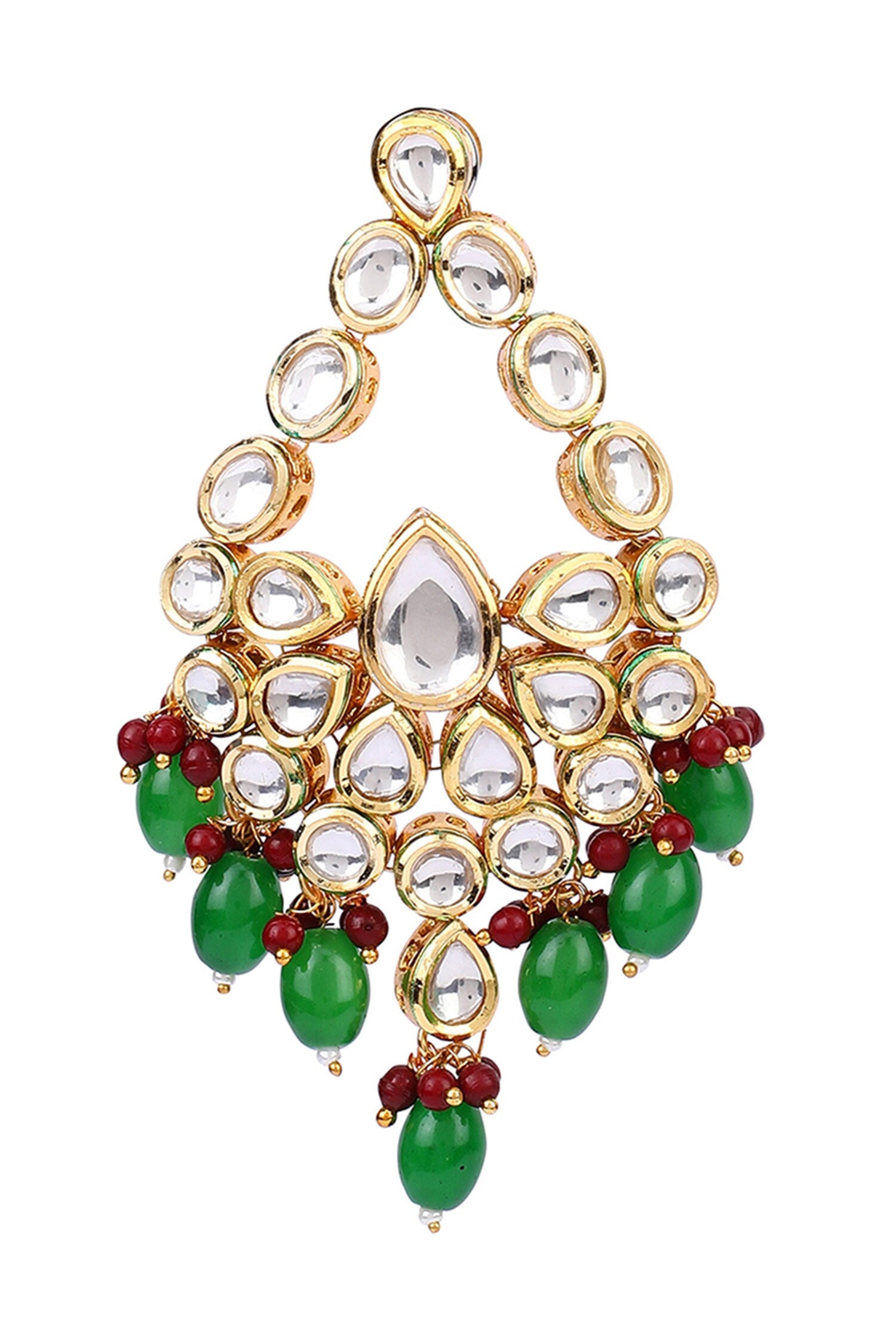 Kundan Geometric Drop Earrings 