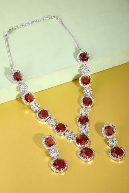 Zircon Embellished Necklace Set 