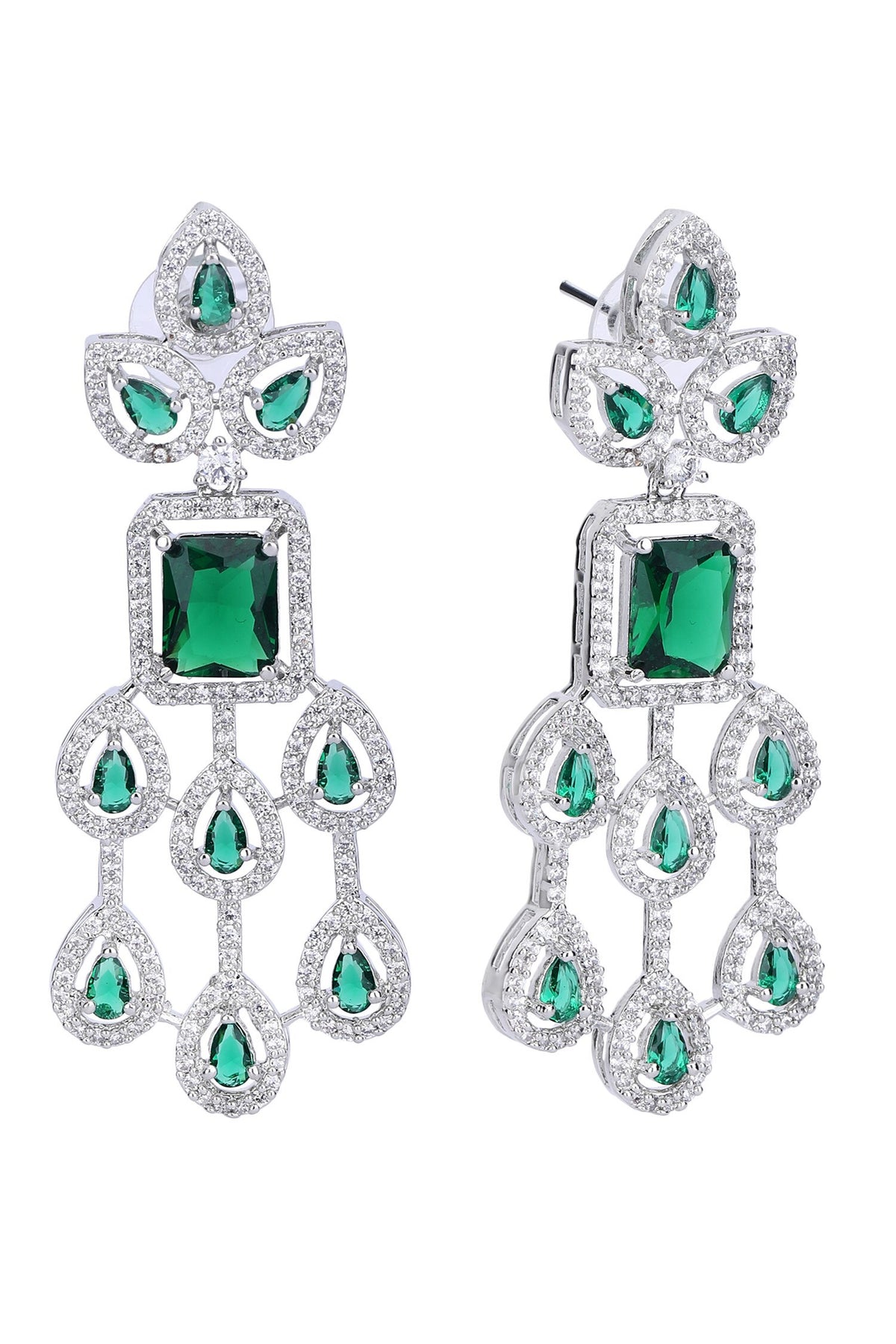 Zircon Embellished Drop Pattern Necklace Set 