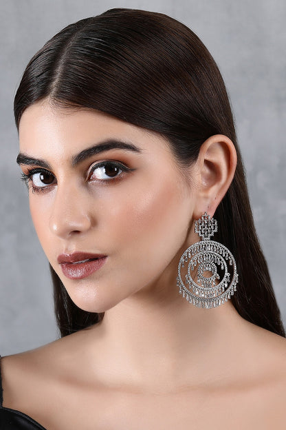 Zircon Embellished Multi Circular Earrings 