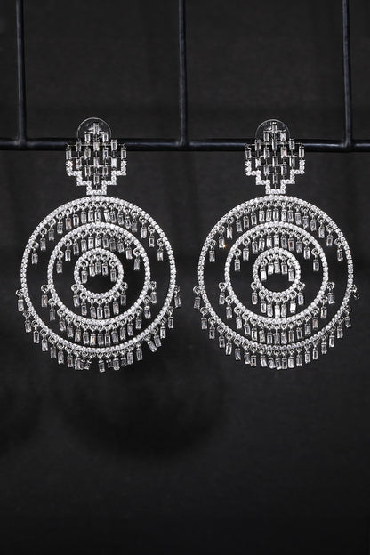 Zircon Embellished Multi Circular Earrings 
