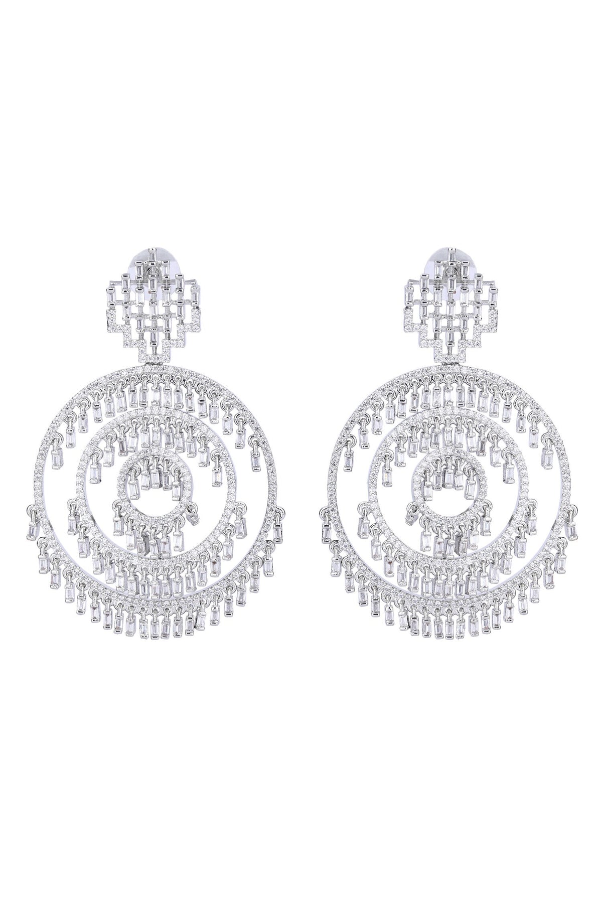 Zircon Embellished Multi Circular Earrings 