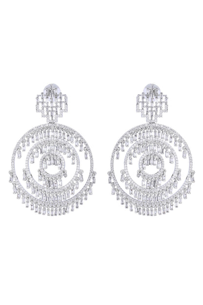 Zircon Embellished Multi Circular Earrings 