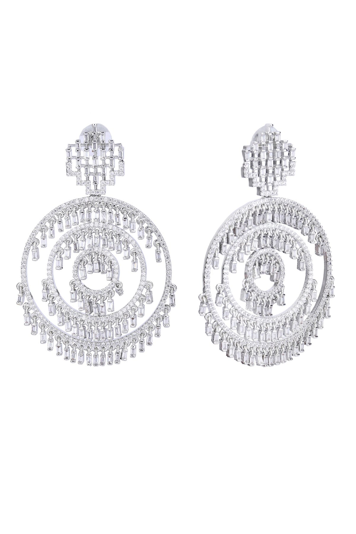 Zircon Embellished Multi Circular Earrings 