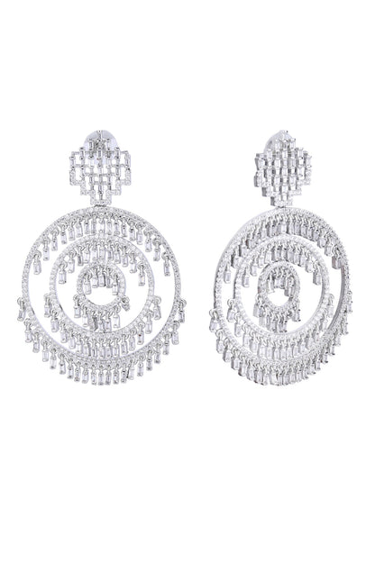 Zircon Embellished Multi Circular Earrings 