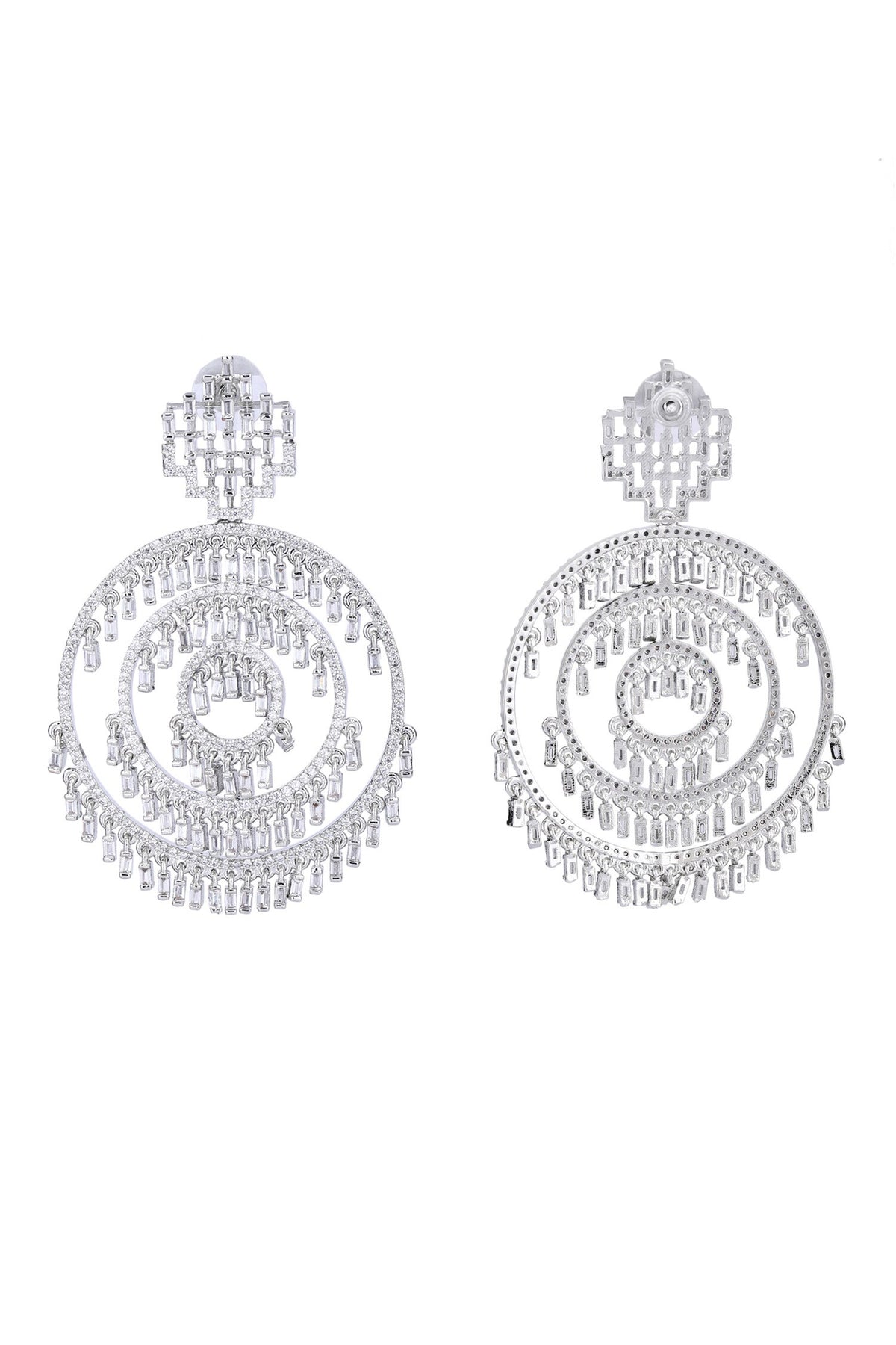 Zircon Embellished Multi Circular Earrings 