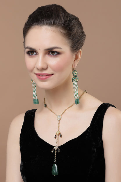 Stone Embellished Long Necklace 