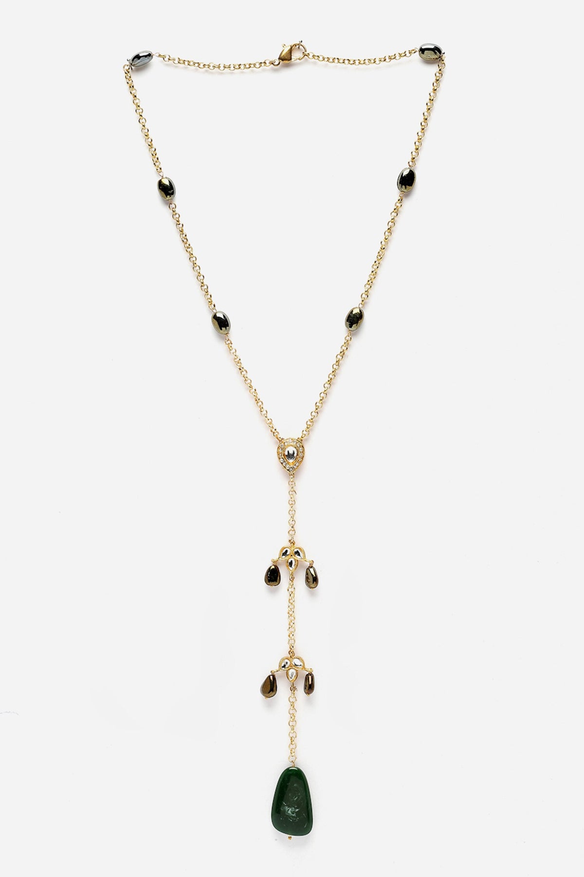 Stone Embellished Long Necklace 