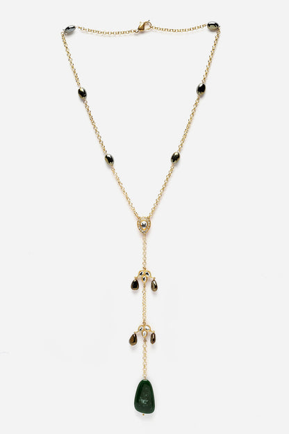 Stone Embellished Long Necklace 