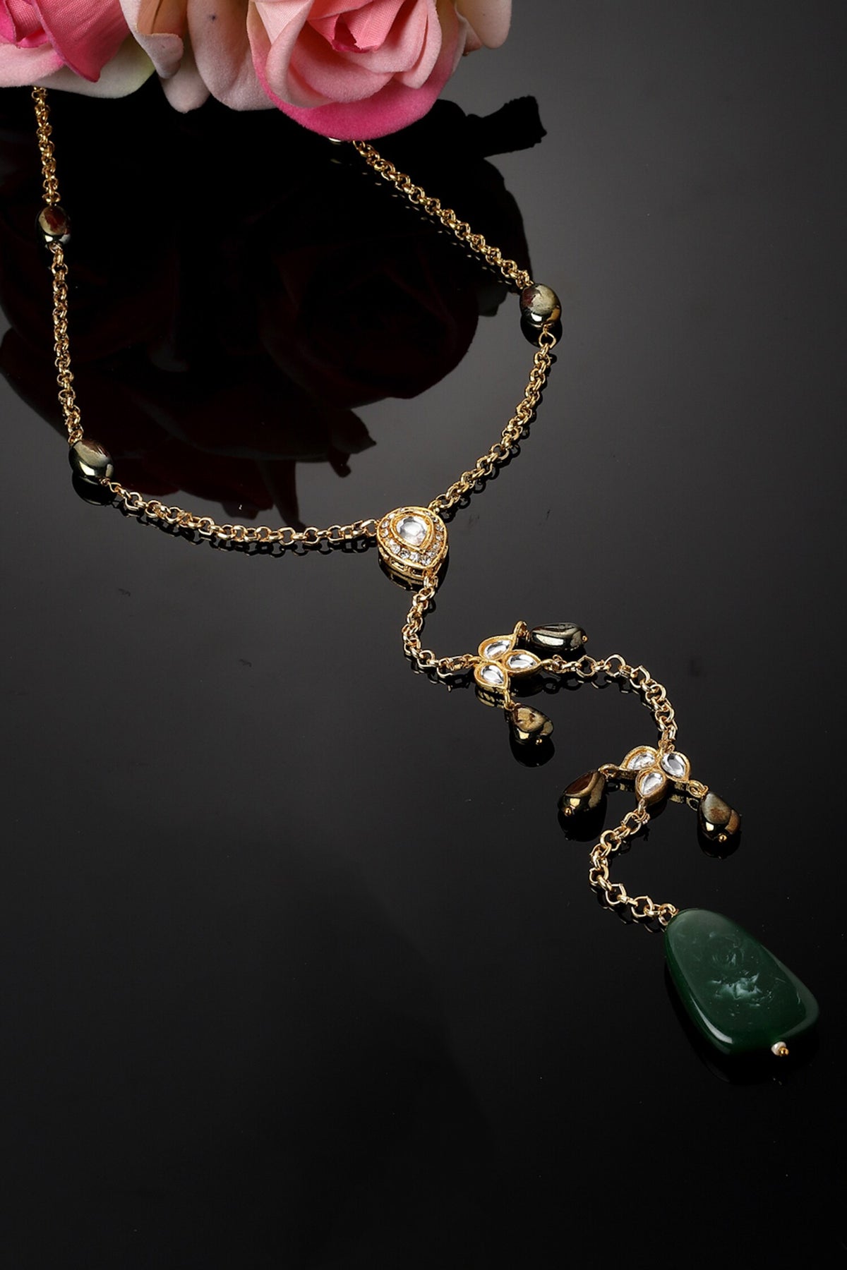 Stone Embellished Long Necklace 