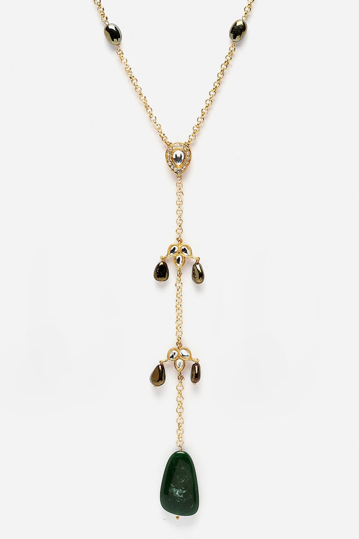 Stone Embellished Long Necklace 