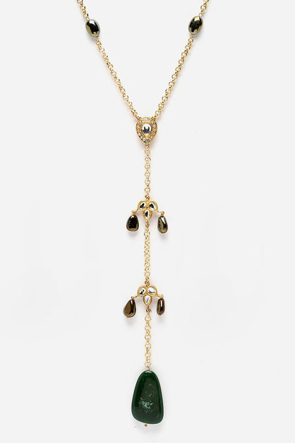 Stone Embellished Long Necklace 