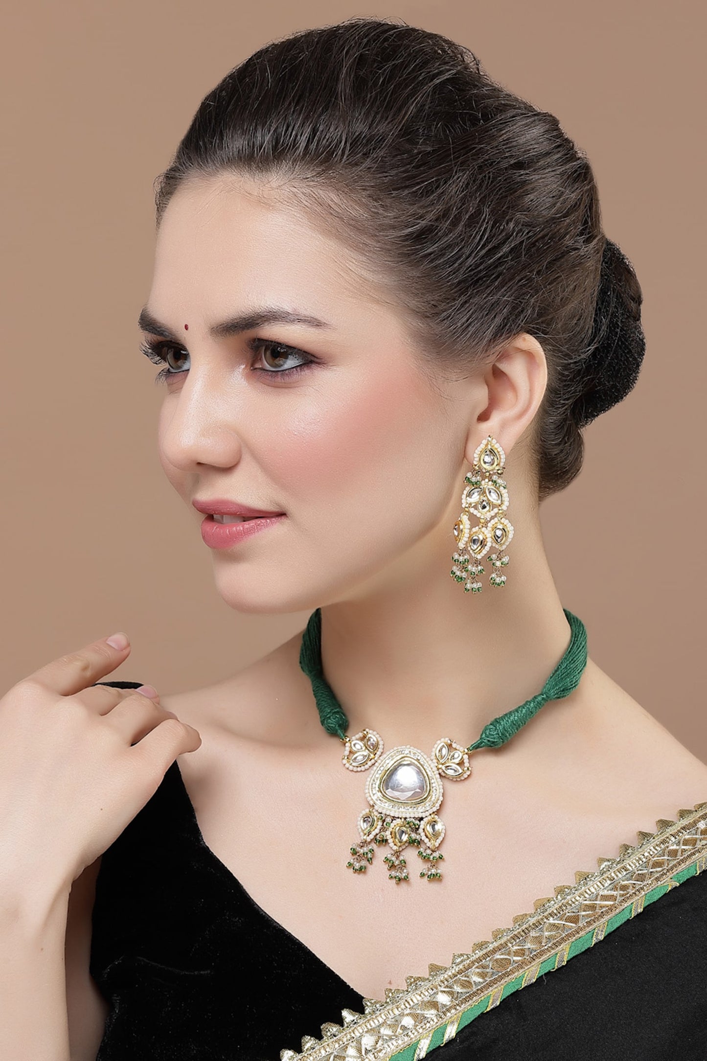 American Diamonds Embellished Choker Necklace Set 