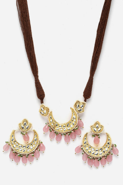Natural Stone Work Choker Necklace Set 