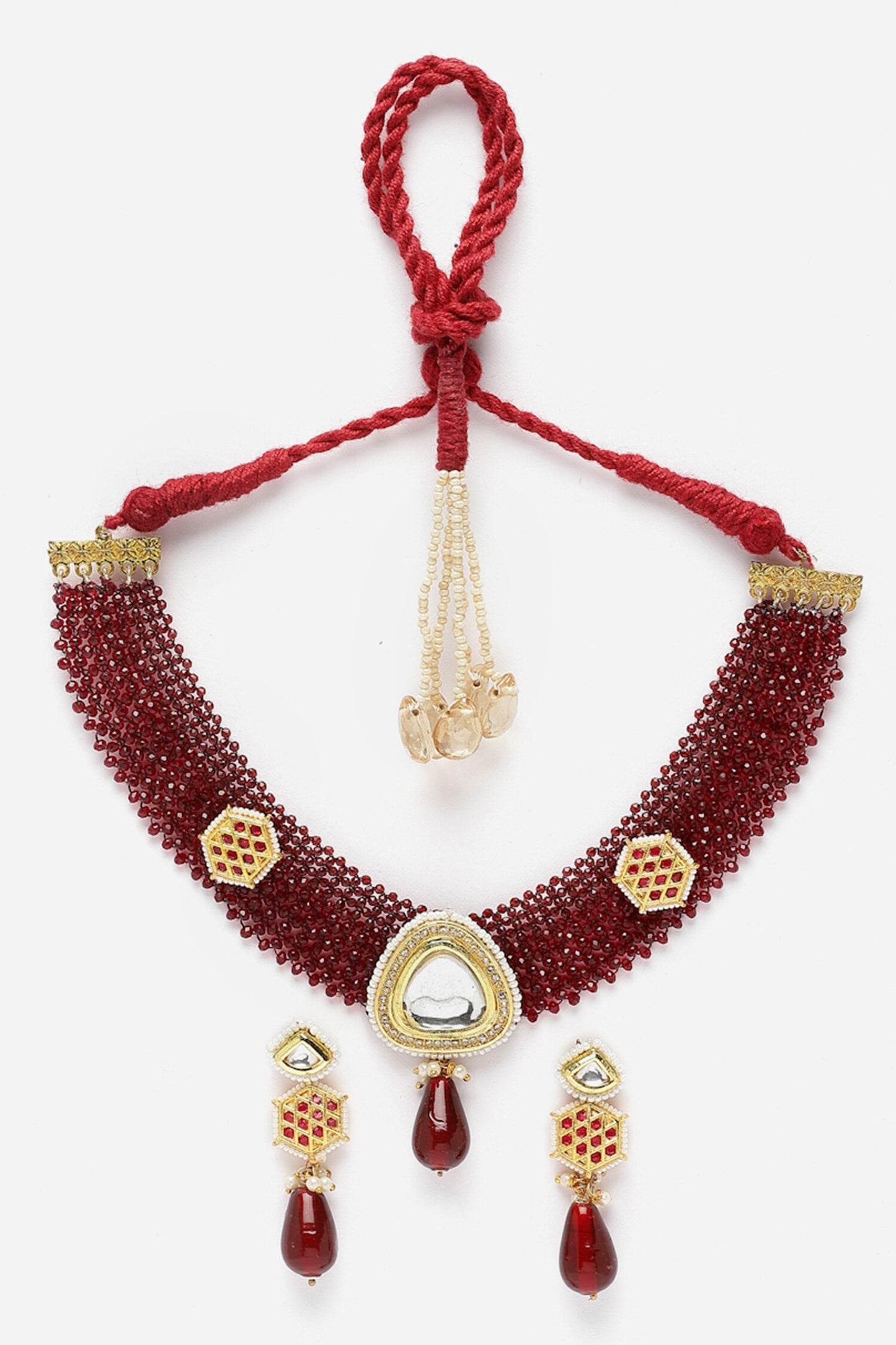Pearl Embellished Choker Necklace Set 