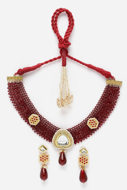 Pearl Embellished Choker Necklace Set 