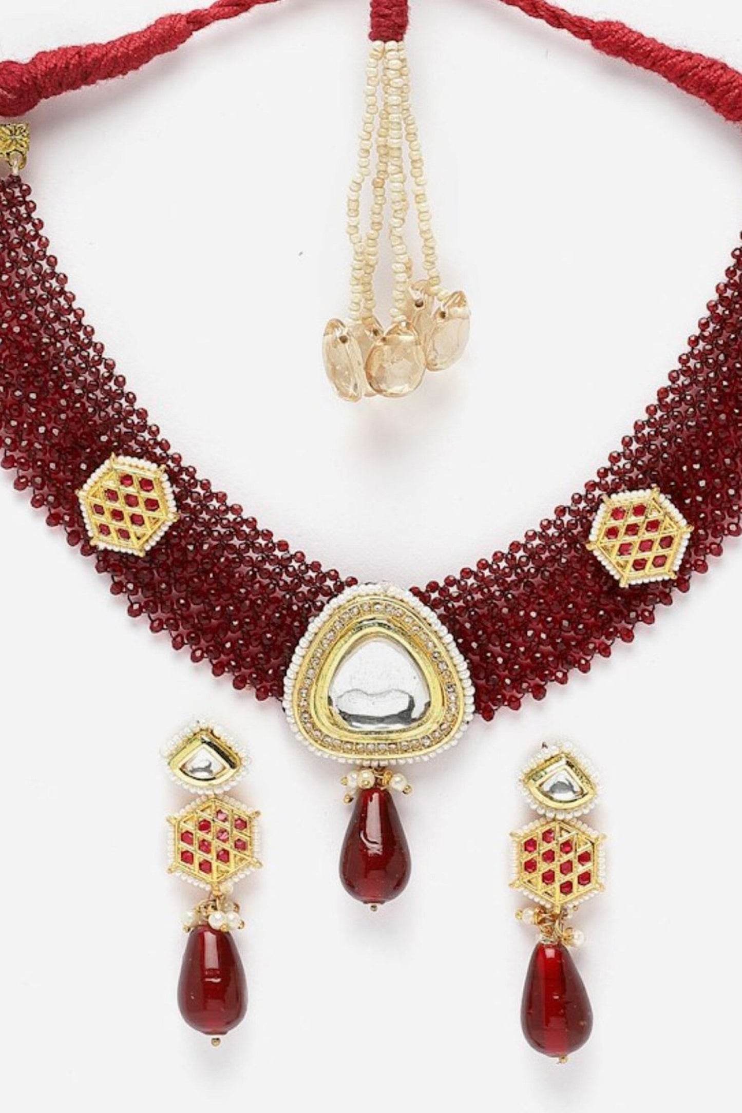 Pearl Embellished Choker Necklace Set 
