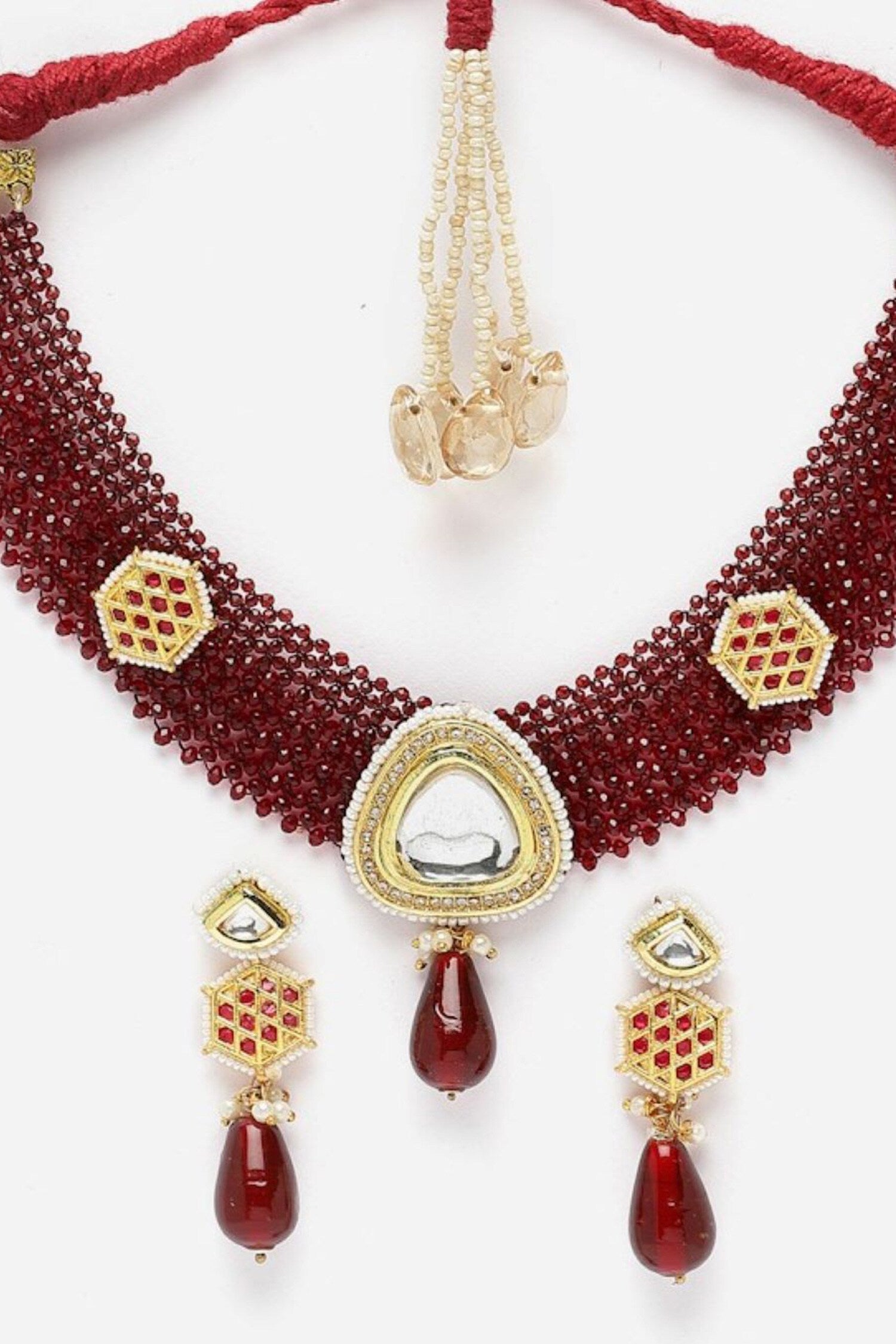 Pearl Embellished Choker Necklace Set 