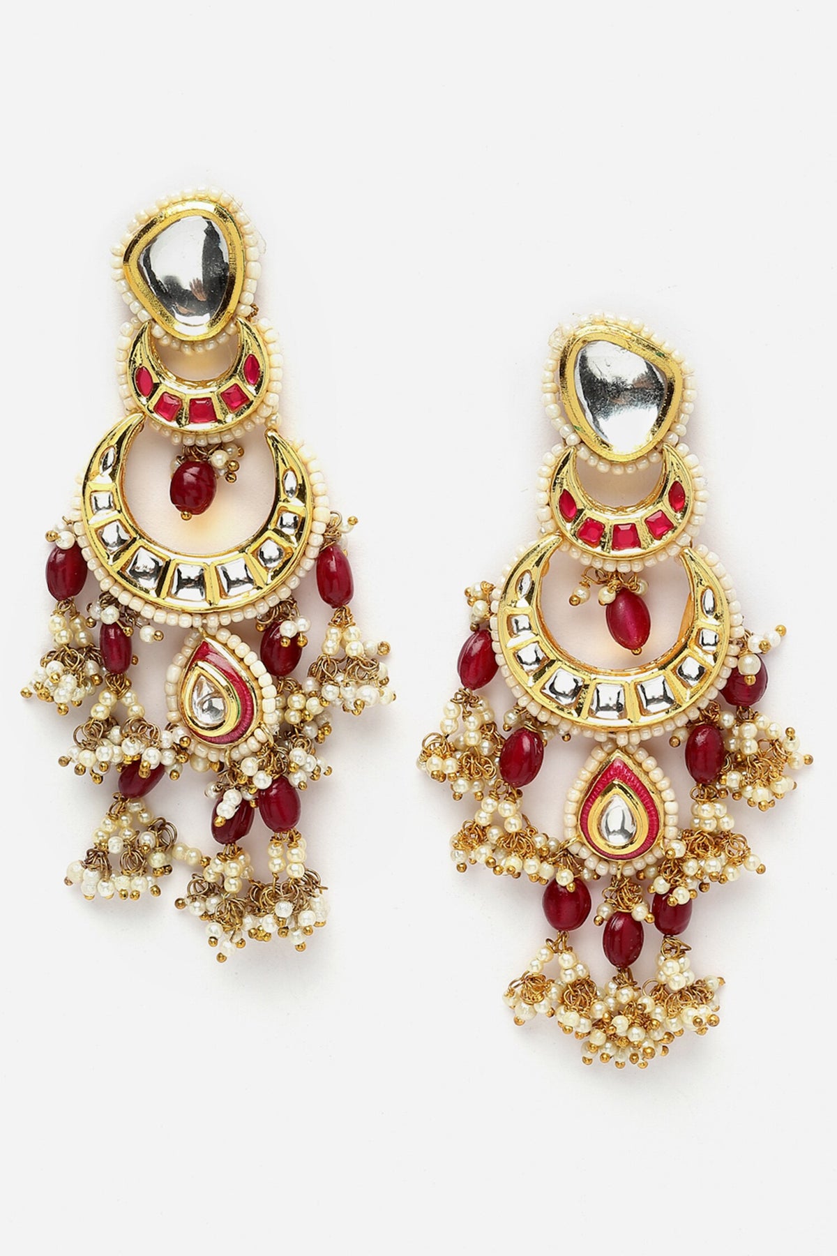 Kundan Embellished Layered Chandbalis 