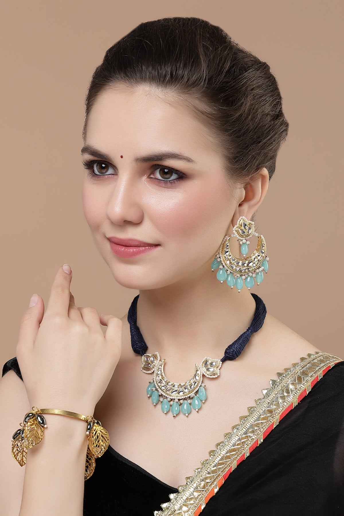 Kundan Embellished Chandbalis 