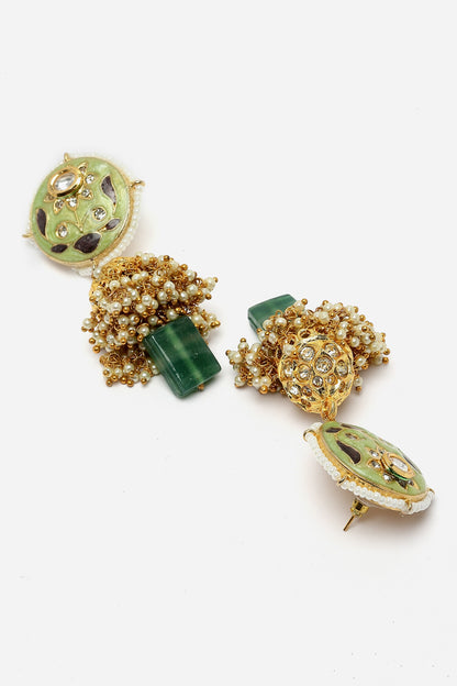 Floral Meenakari Work Jhumkas 