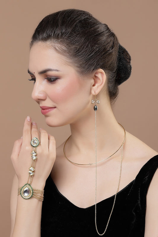 Kundan & Stone Embellished Haathphool 