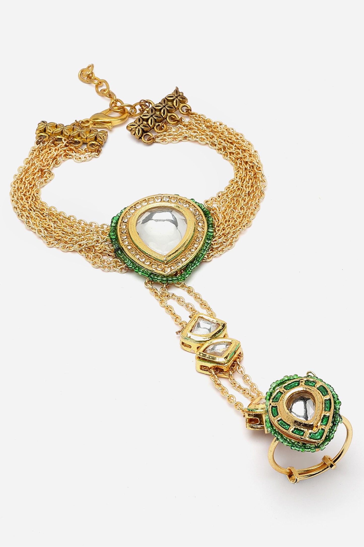 Kundan & Stone Embellished Haathphool 