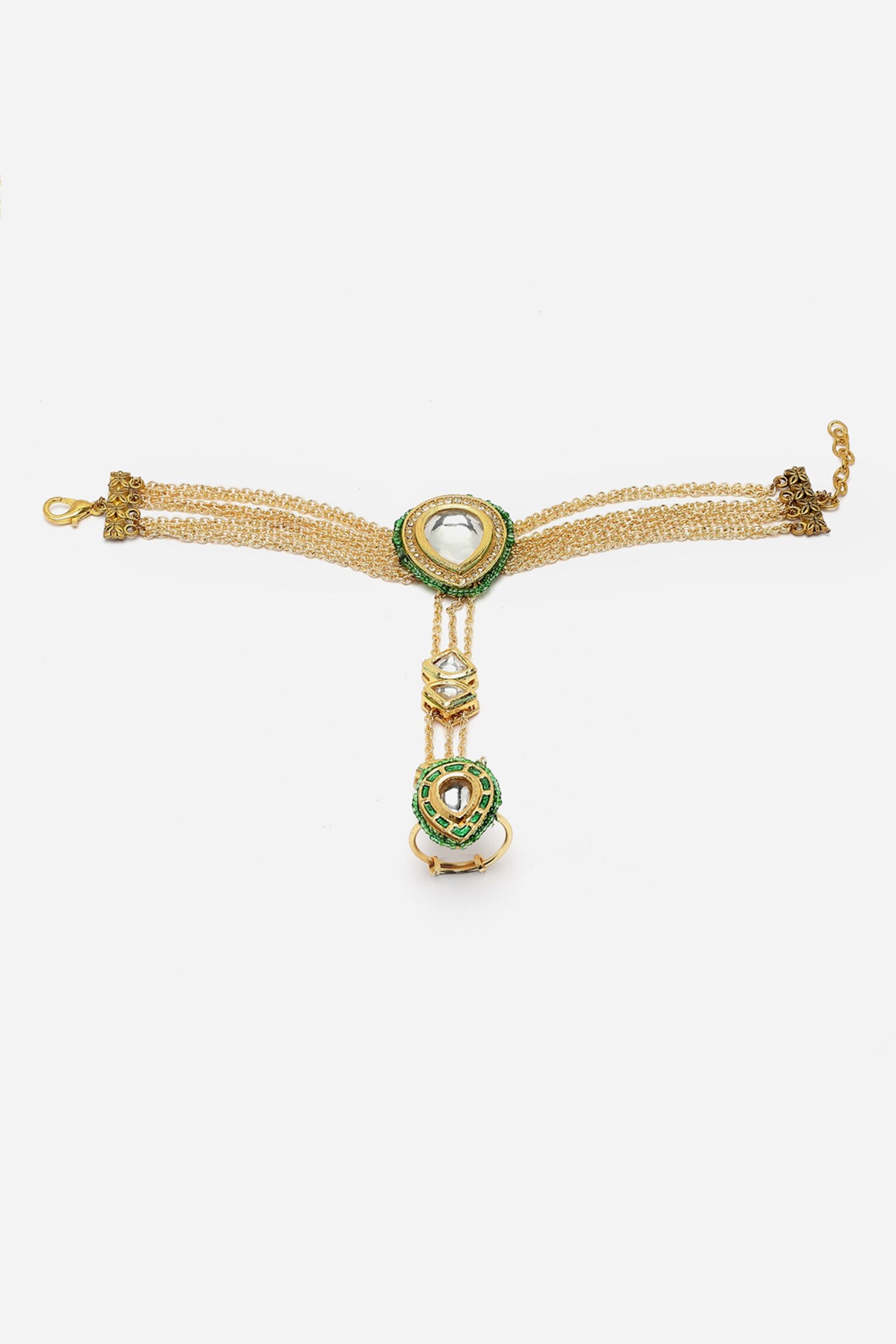 Kundan & Stone Embellished Haathphool 