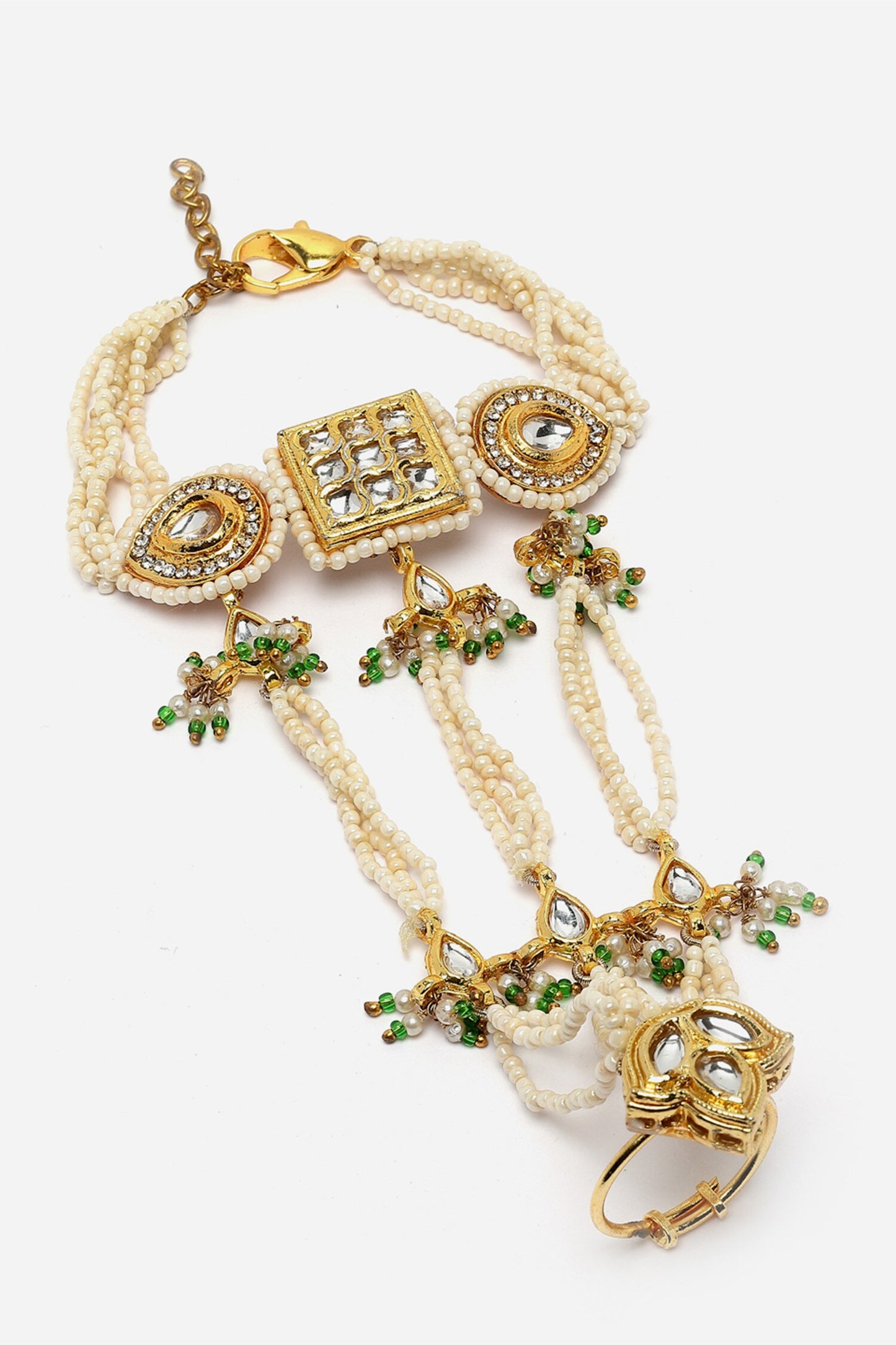 Kundan & Pearl Embellished Haathphool 