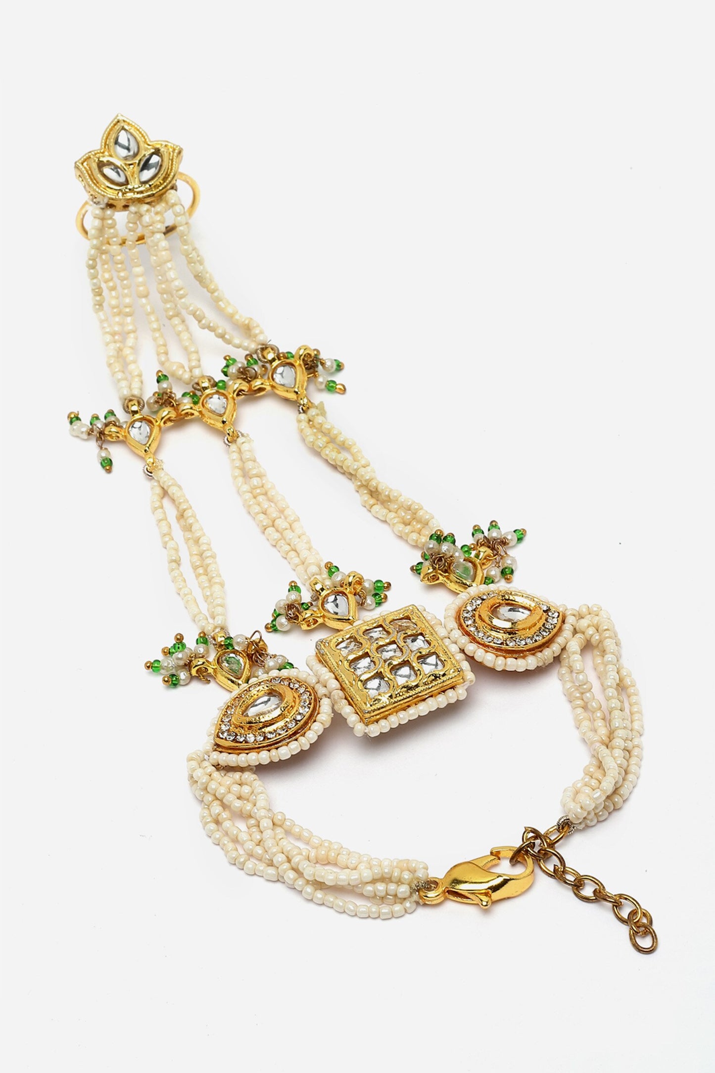 Kundan & Pearl Embellished Haathphool 