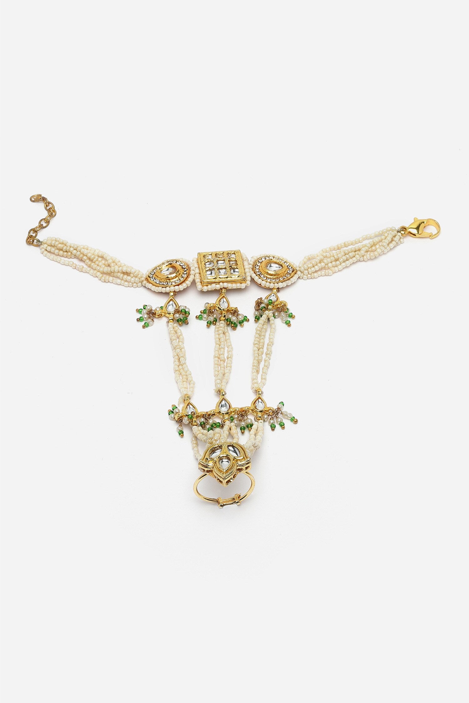 Kundan & Pearl Embellished Haathphool 