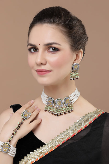 Floral Meenakari Work Haathphool 