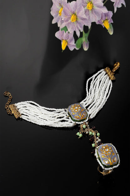 Floral Meenakari Work Haathphool 
