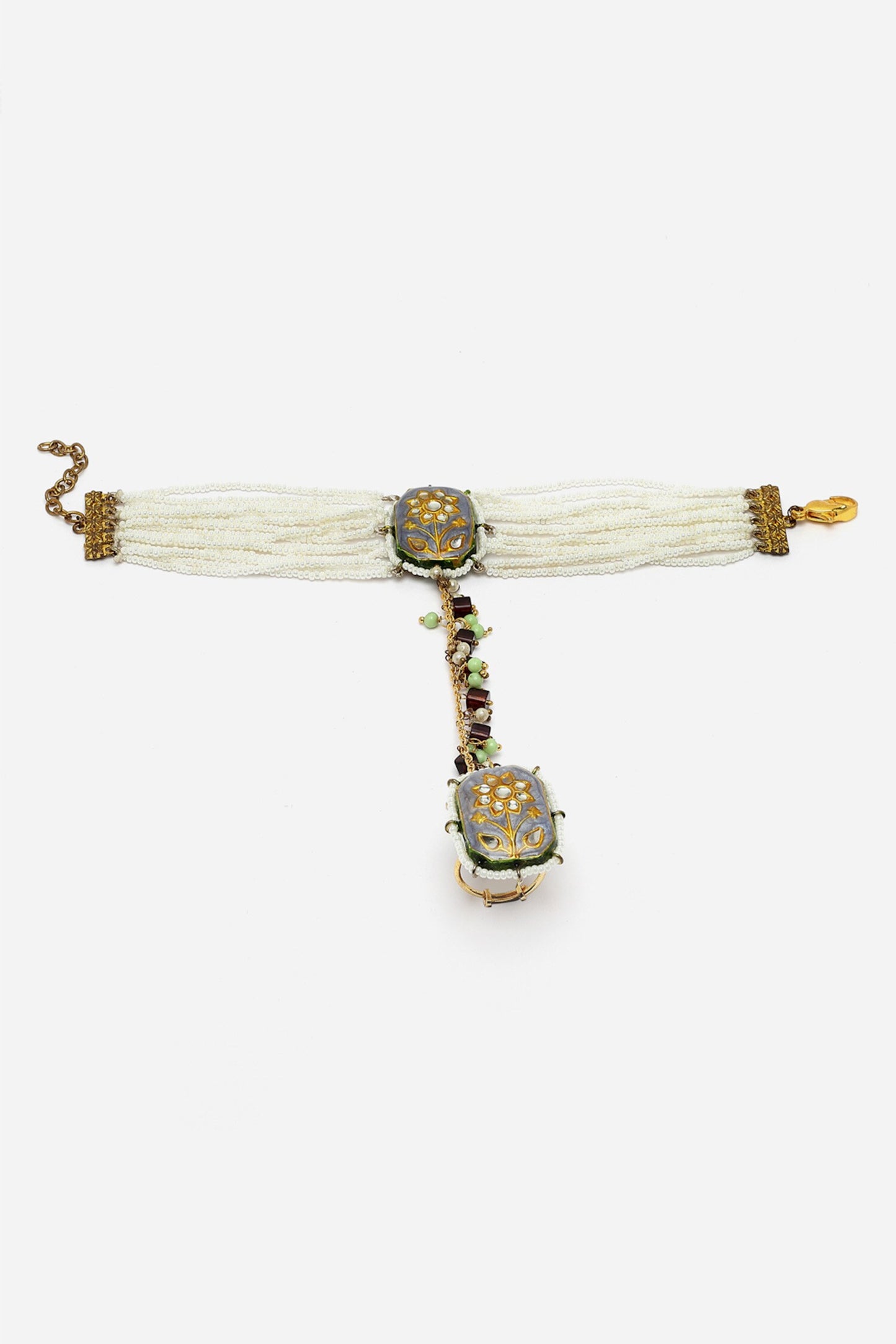 Floral Meenakari Work Haathphool 