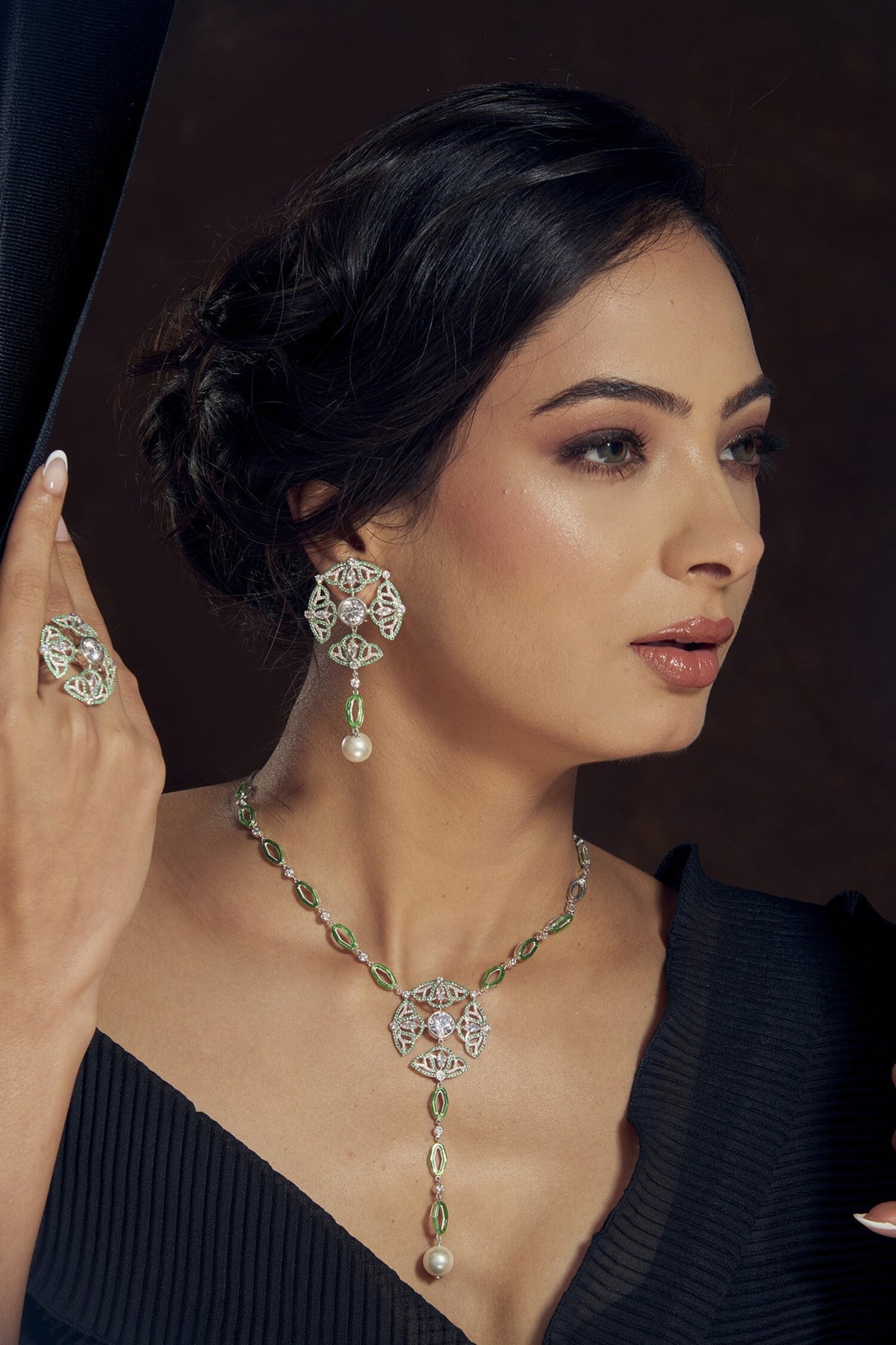 Semi Precious Gemstone Embellished Earrings 