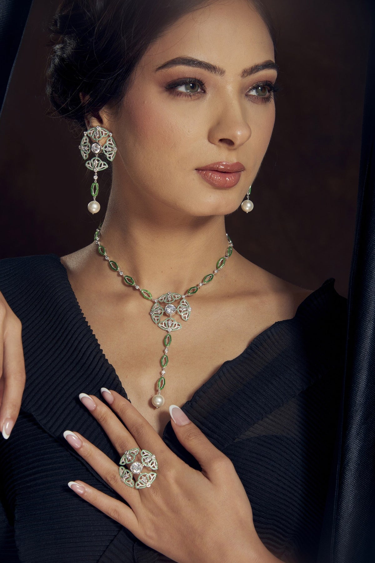 Semi Precious Gemstone Embellished Necklace 