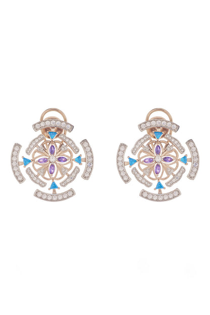 Stone Embellished Mughal Jaal Earrings 