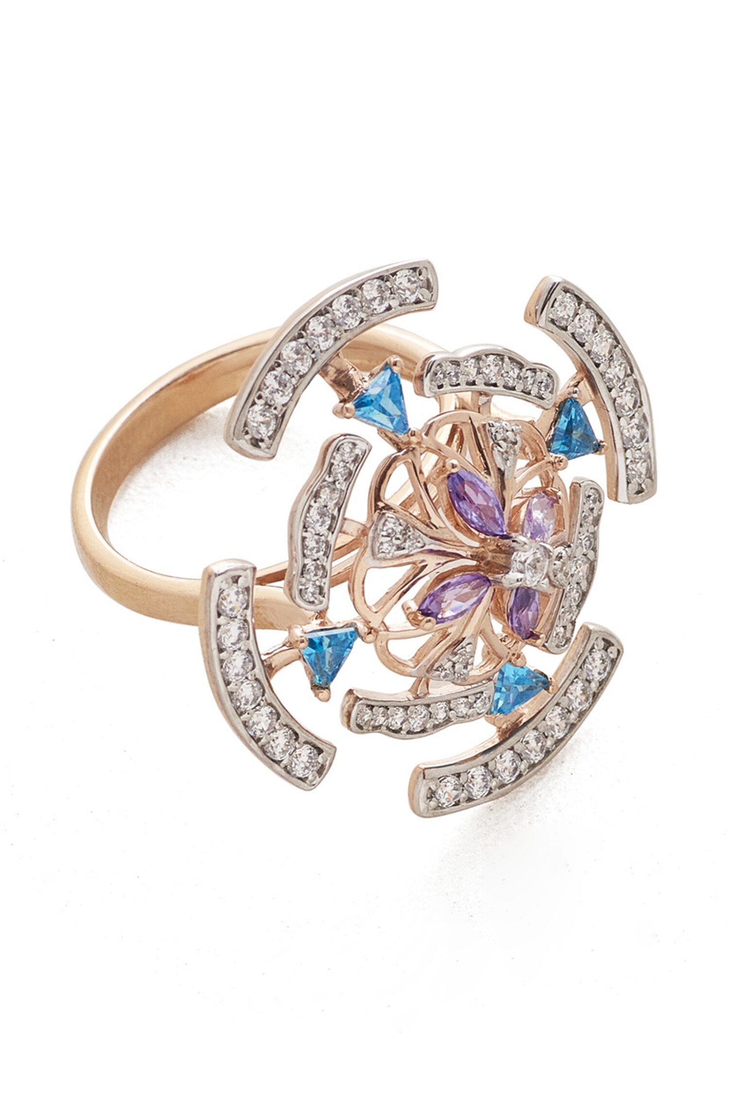 Stone Embellished Mughal Jaal Ring 