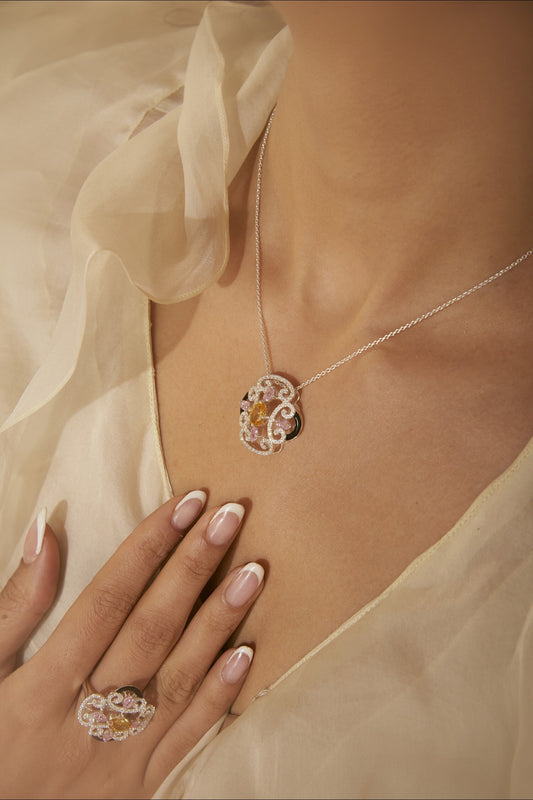 Mughal Pattern Embellished Pendant 