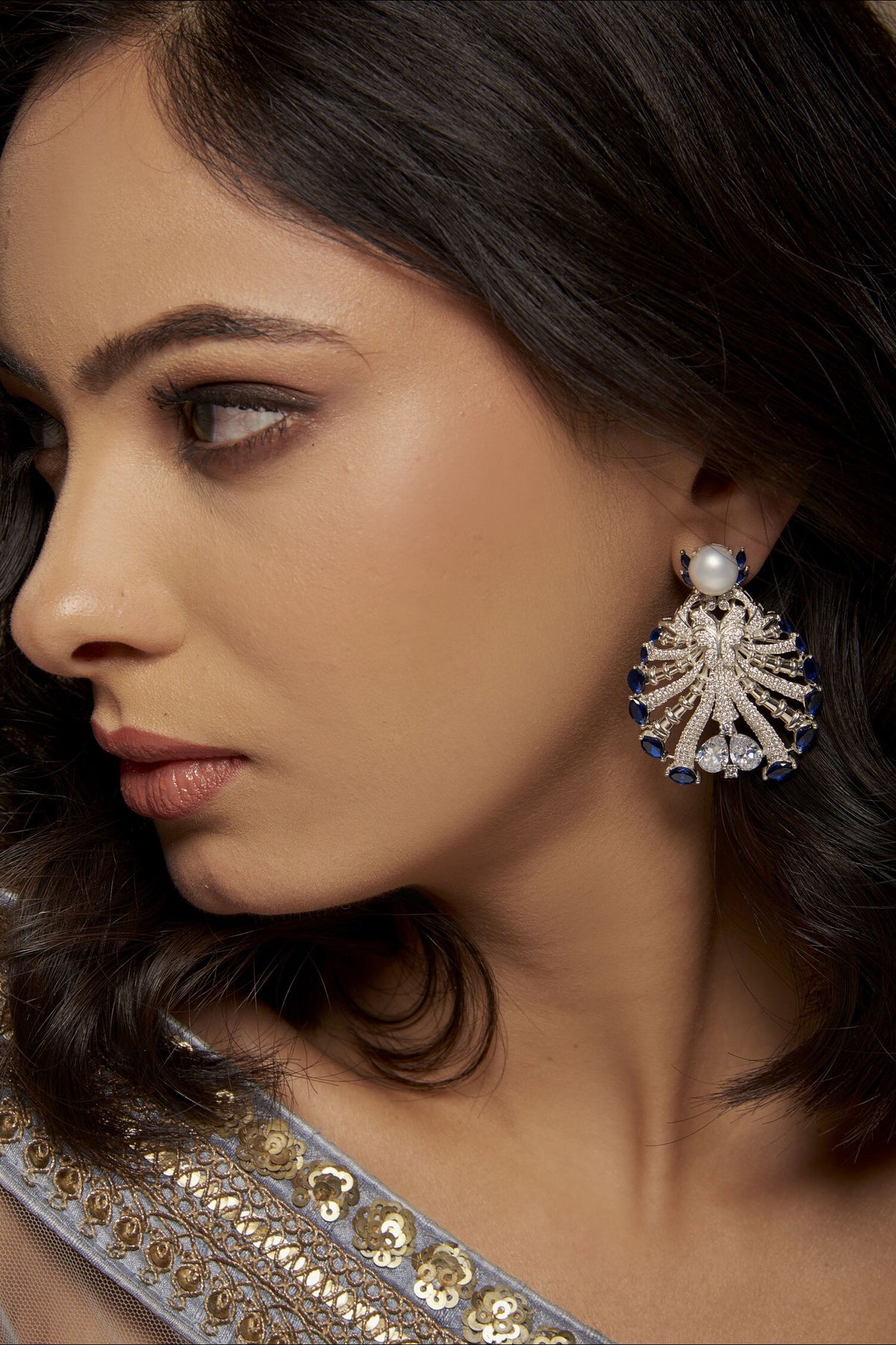 Gemstones Embellished Earrings 