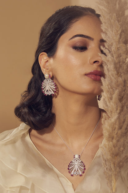 Cubic Zirconia Embellished Earrings 