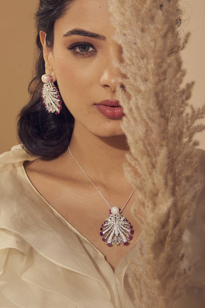 Cubic Zirconia Embellished Earrings 
