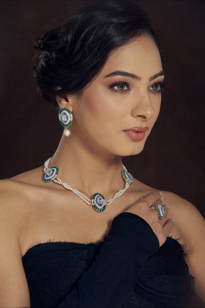 Semi Precious Gemstones Embellished Necklace 