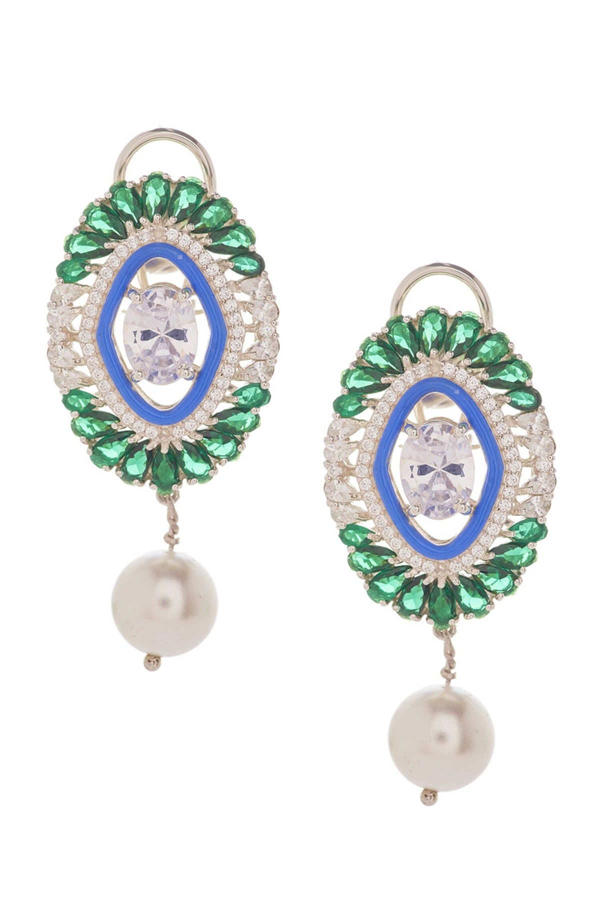 Semi Precious Gemstones Embellished Earrings 