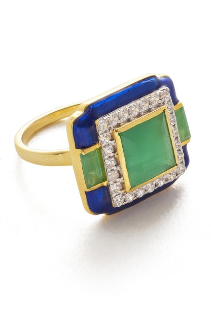 Cubic Zirconia Diamonds Embellished Ring 